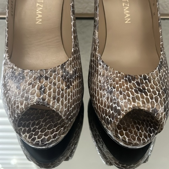 NWT Stuart Weitzman Brown Peep Toe Pumps - Picture 11 of 14